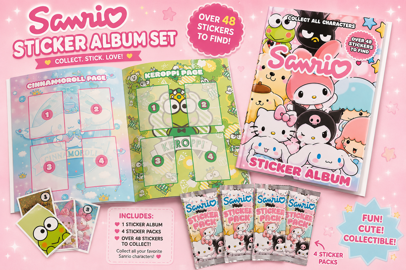 Any Theme Sticker Album + 4 Sticker Packs